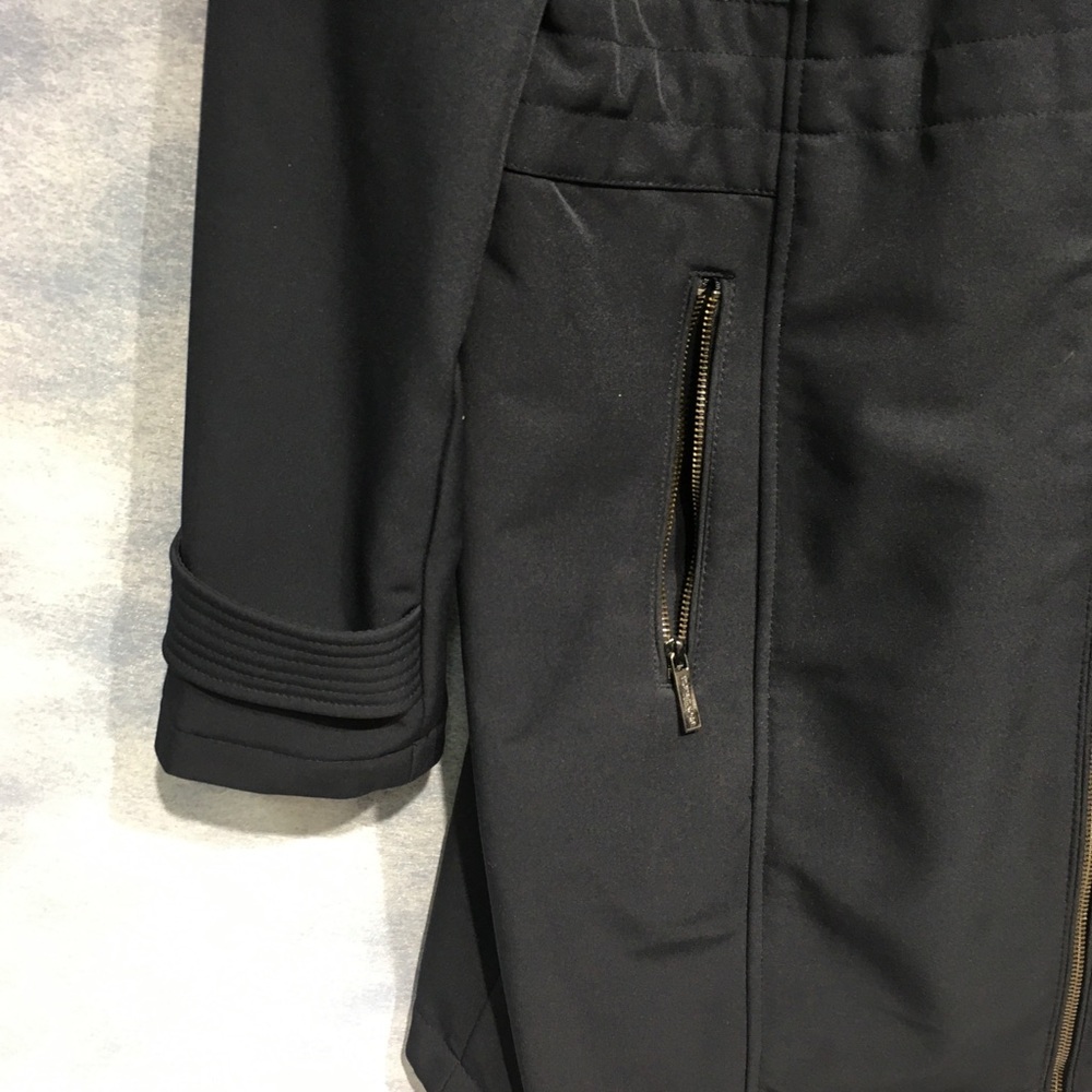 Michael Kors Navy Blue Women's Long Line Zip Technical Hooded Jacket Size Large - Picture 3 of 11